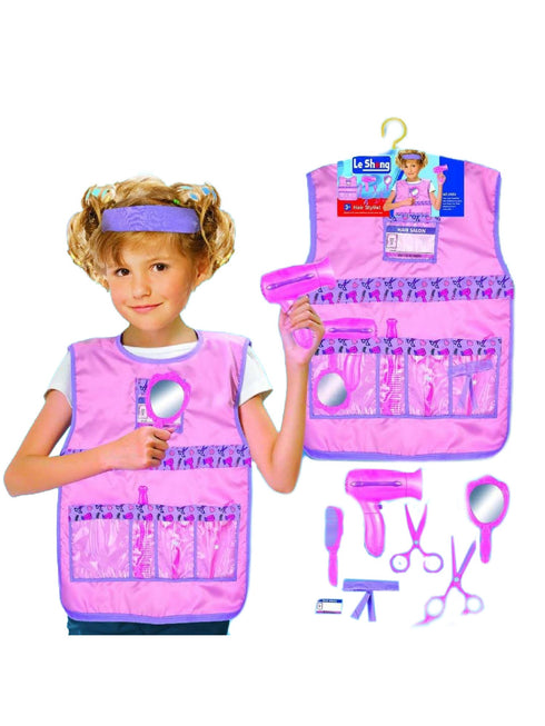 Big Girls Pink Hair Stylist Halloween Vest Accessories Costume 3-8 - SophiasStyle.com